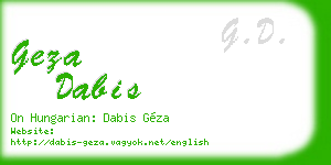 geza dabis business card